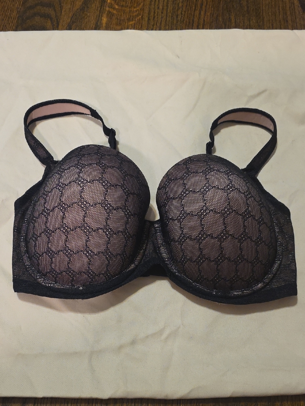 Black Lace Overlay Push-Up Bra